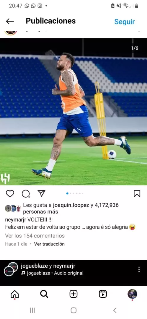 El posteo de Neymar