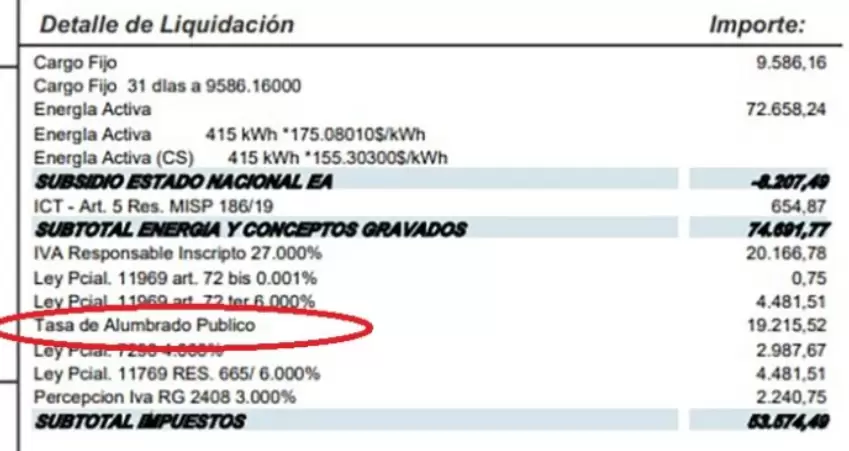 En el caso de General Villegas no podr cobrar la Tasa de Alumbrado Pblico en la factura de EDN y deber hacerlo por sus propios medios.