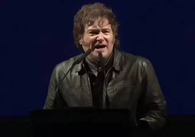 Javier Milei dio un discurso encendido en Parque Lezama./