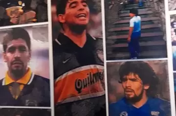 Pared del bar en homenaje a Maradona, ubicado en el Barrio de La Boca.