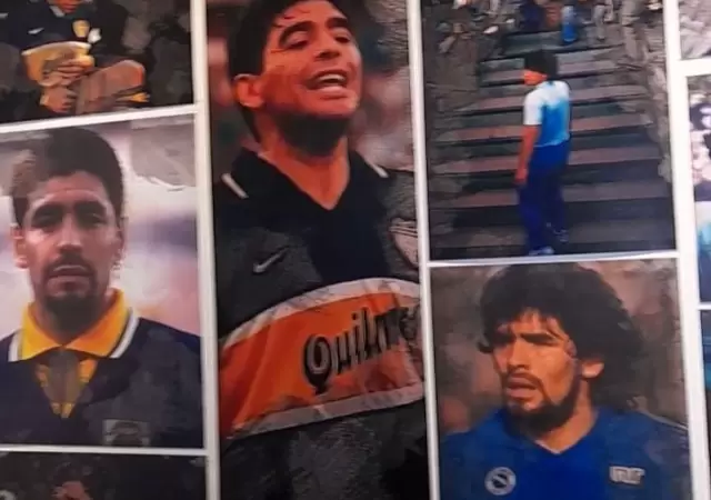 Pared del bar en homenaje a Maradona, ubicado en el Barrio de La Boca.