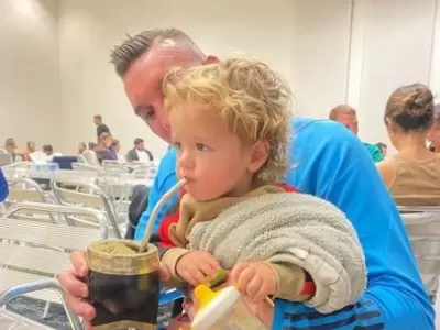 Franco Armani con su hijo