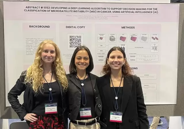 Andrea Erbetti, Olivia Sanguinetti, Ana Gorodisch. las autoras del proyecto que fue publicado en el Journal of Clinical Oncology./