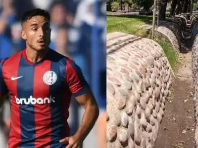 El jugador de San Lorenzo se lesion� al caerse en una acequia mientras saludaba a los hinchas a su llegada a Mendoza