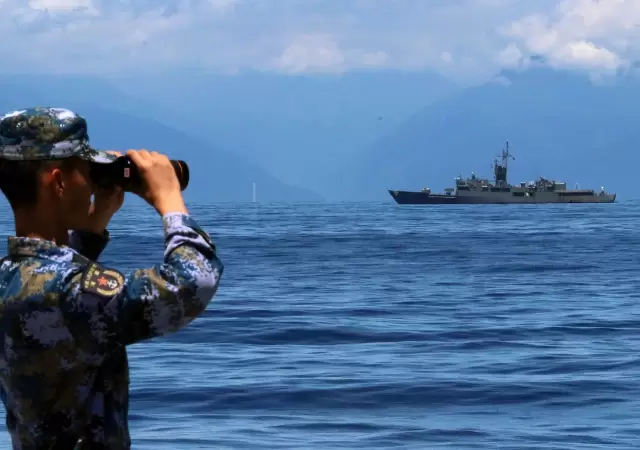 Maniobras de las fuerzas armadas chinas en el estrecho de Taiw�n.
