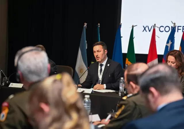 Luis Petri en la inauguraci�n de la  XVI Conferencia de Ministros de Defensa de las Am�ricas.