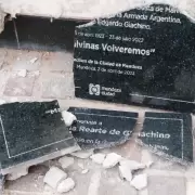 Vandalizaron la placa en homenaje a la madre del primer mendocino caído en Malvinas
