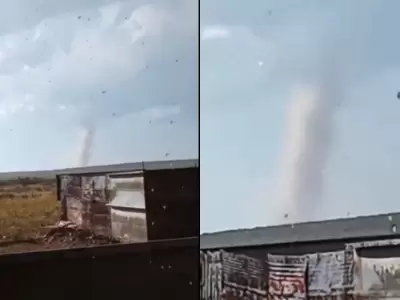 Un tornado azot� un pueblo cercano al r�o Colorado en La Pampa.