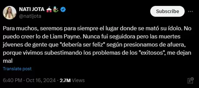 Captura de pantalla de Twitter (X)