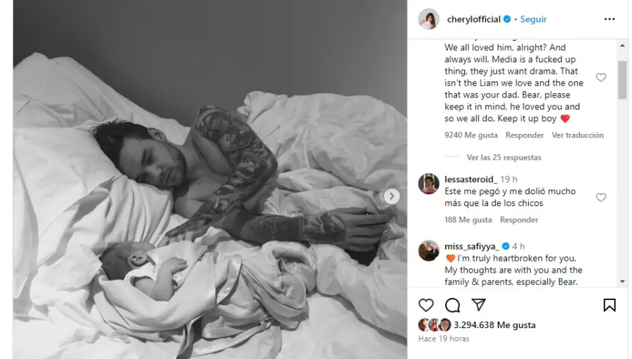 El emotivo mensaje de la madre del hijo de Liam Payne