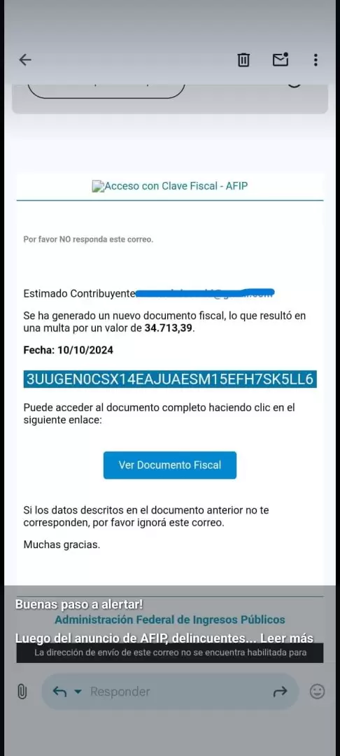 AFIP estafa