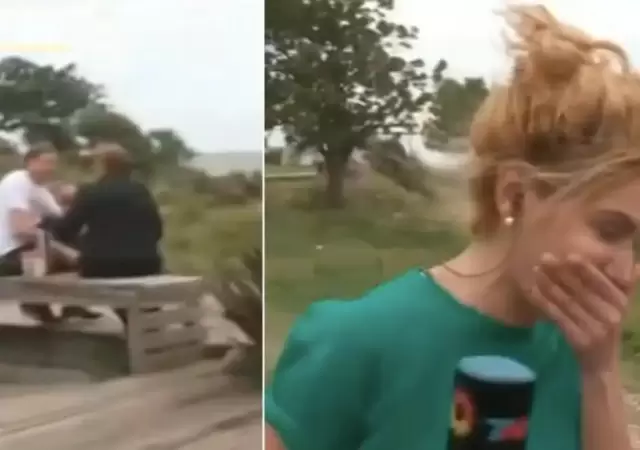 Inc�modo momento en un m�vil de TV: "Tom�telas, estamos de trampa"