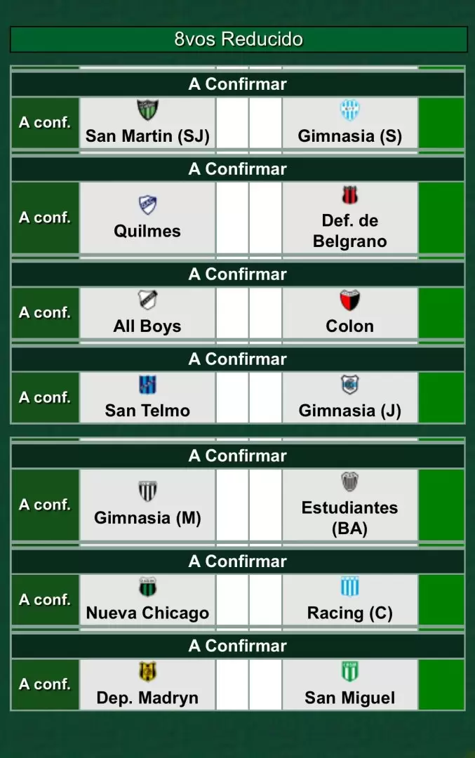As� ser� los cruces para el reducido