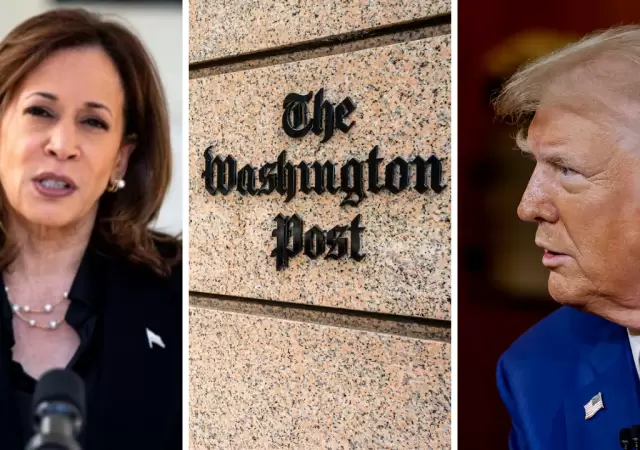 Kamala Harris, el Washington Post y Donald Trump.
