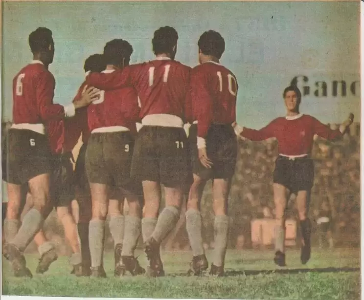 Uno de los festejos del Granate en los a�os 50'
