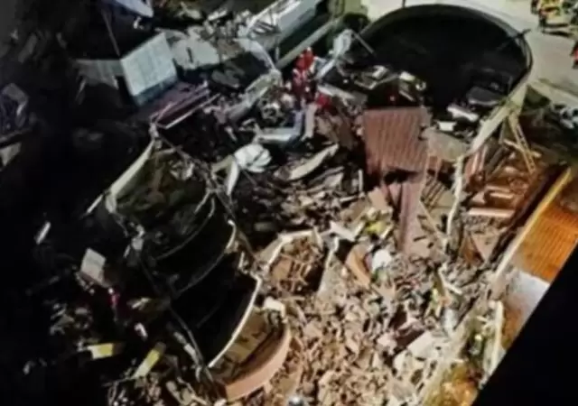 Una parte del edificio de diez pisos del Apart Hotel Dubrovnik se derrumb� este martes por la madrugada.