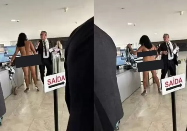 La mujer, completamente desnuda, desconcert� a toda la seguridad del palacio presidencial.