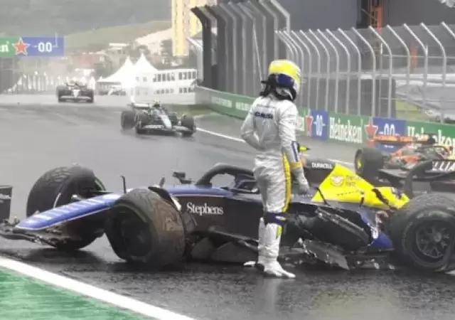 Franco Colapinto se despist� y qued� fuera del Gran Premio de Brasil