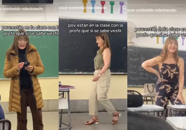 La docente es tendencia por sus looks en el aula.