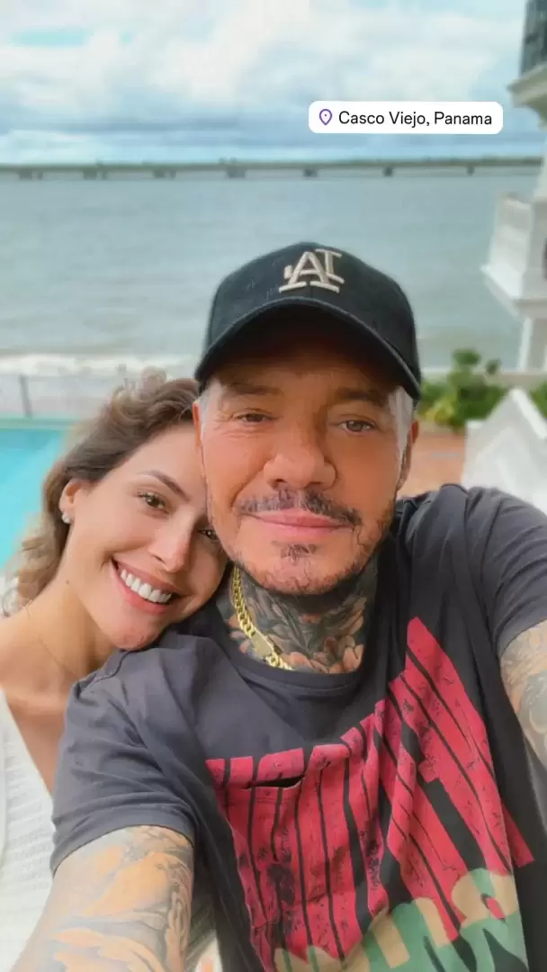 Marcelo Tinelli y Millet Figueroa disfrutando en Panam�