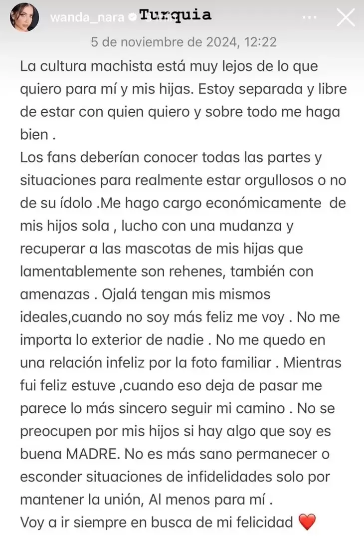 Mensaje de Wanda.