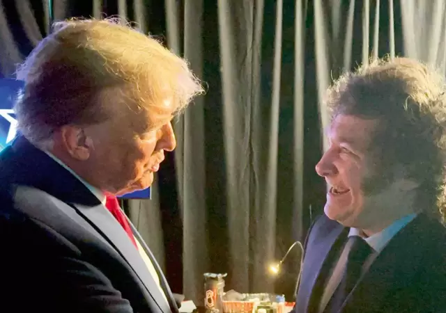 Donald Trump con Javier Milei en su primer y �nico encuentro hasta ahora.