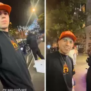�Cuidado, Enzo! Un hincha lo agarr� en una situaci�n inc�moda