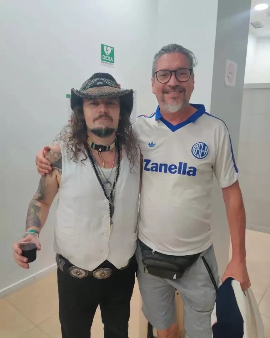 Demian Dominguez junto al autor de esta nota, Fernando Montaña