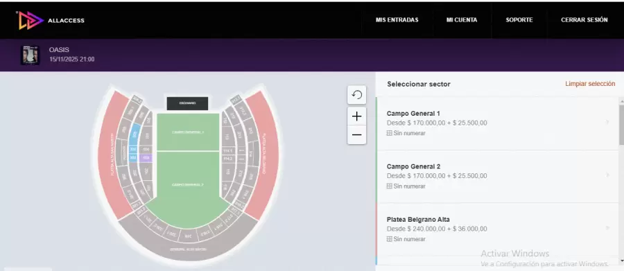 Entradas Oasis