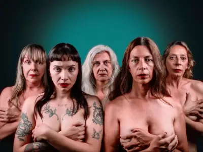 Marita Santos, Aldana Ferrer, Dana Etcheverry, Ver�nica Gomez y Fabiana Fara, reconocidas actrices mendocinas.