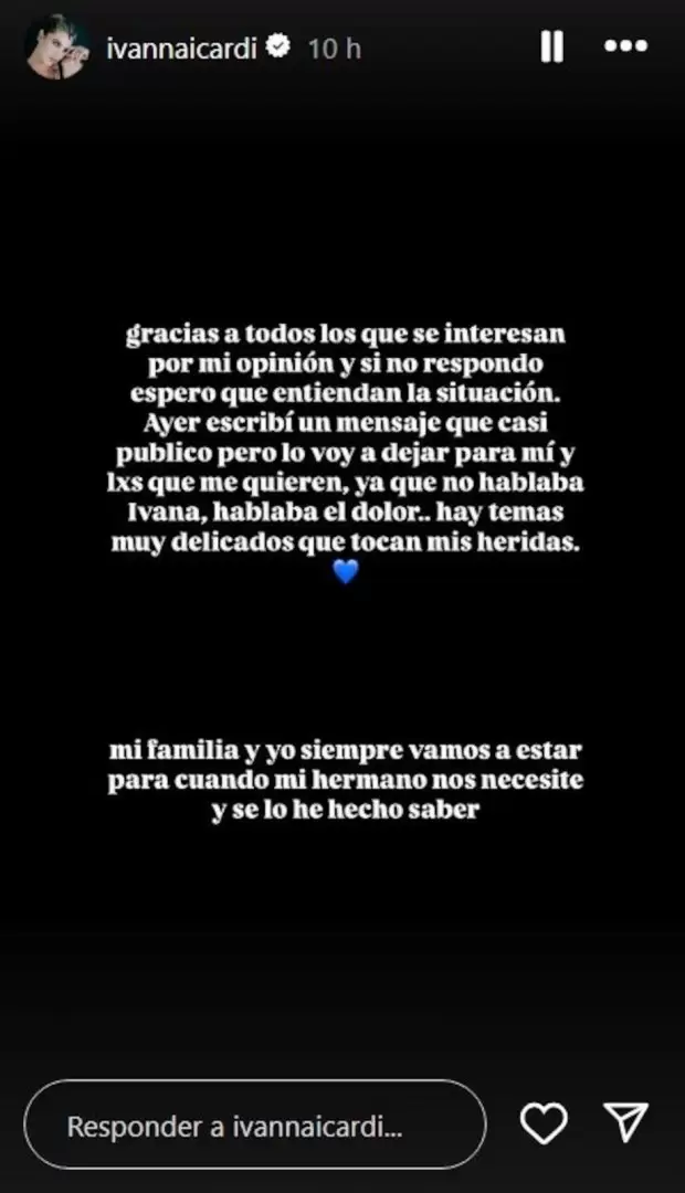Ivana Icardi también habló de la separación de su hermano