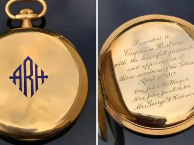 El reloj de oro, ofrecido como reconocimiento al capit�n Arthur Rostron.