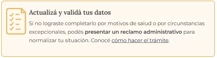 �ltima oportunidad para los titulares que puedan justificar su falta