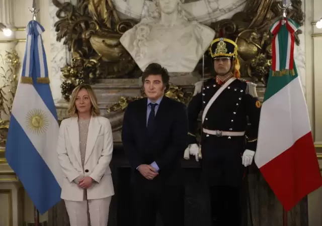 Javier Milei y Giorgia Meloni