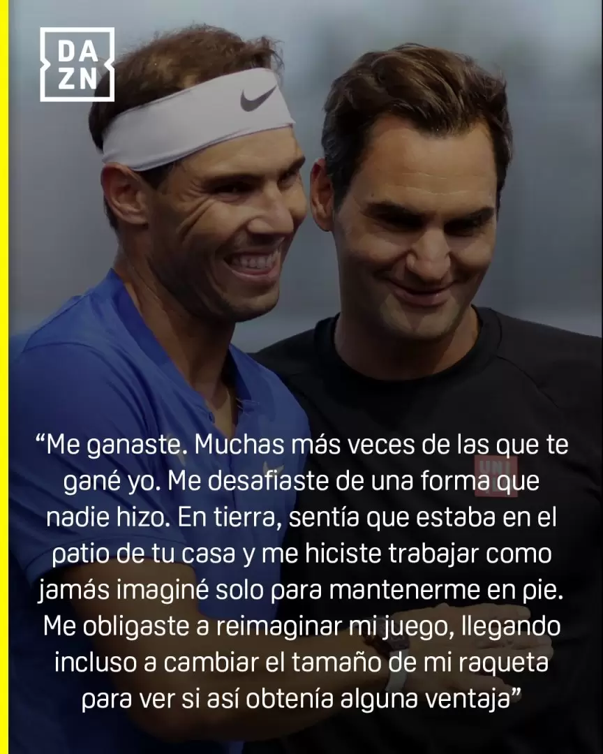 Parte de la carta que le escribi� Fededer a Nadal