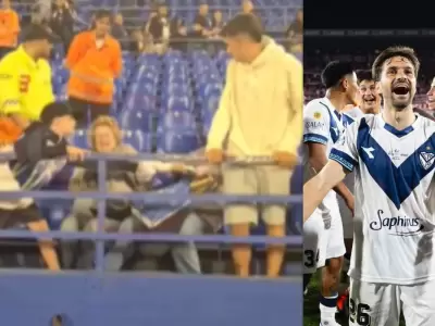 Disputa en la platea de V�lez de Agustin Bouzat.