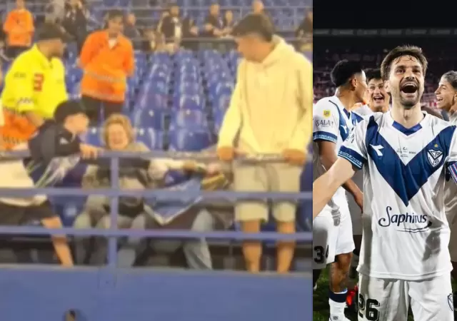 Disputa en la platea de V�lez de Agustin Bouzat.
