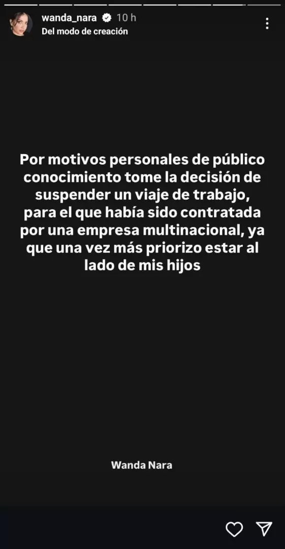 Nuevas publicaciones de Wanda Nara.