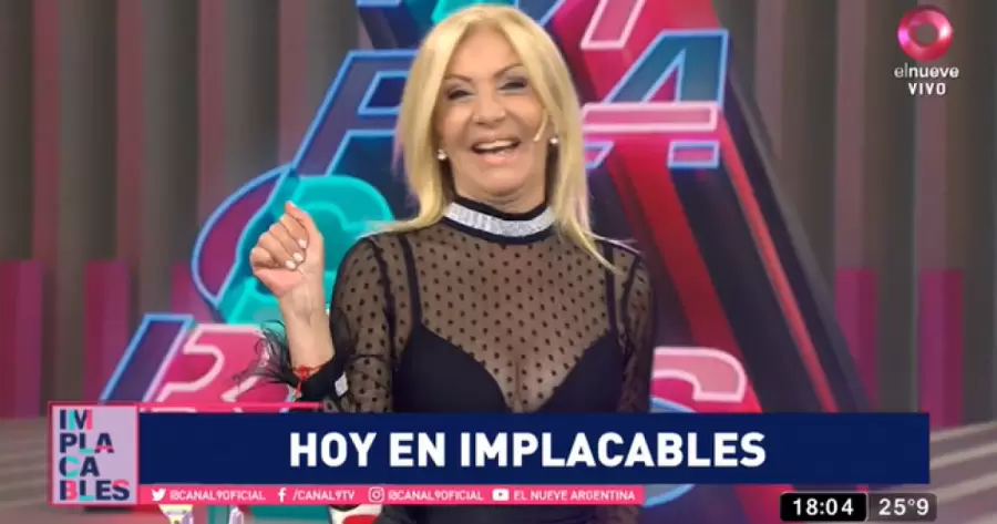 Susana Roccasalvo, conductora de "Implacables", por canal 9 (Buenos Aires).