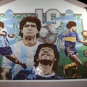 El Diego eternizado con un mural gigante en Entre R�os