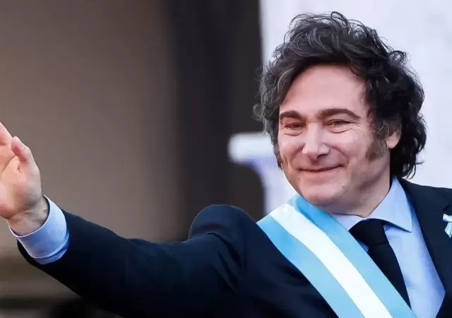 Javier Milei el d�a que asumi�