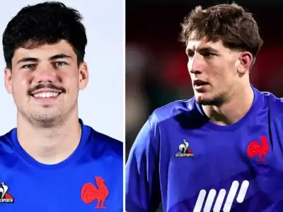 Hugo Auradou y Oscar Jegou, jugadores de la Selecci�n Francesa de Rugby.