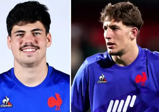 Hugo Auradou y Oscar Jegou, jugadores de la Selecci�n Francesa de Rugby.