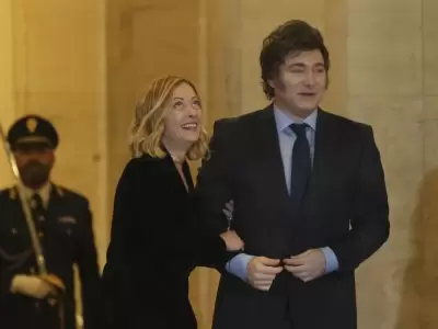La jefa de Gobierno italiana y el mandatario argentino, en buena sinton�a. (Foto: web)