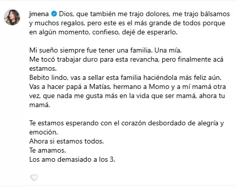 El posteo de Jimena Bar�n en redes