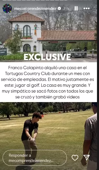 Colapinto alquil� una casa en el Country Tortugas Golf