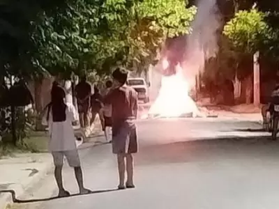 Prendieron fuego la casa del presunto femicida de Natalia Vilte