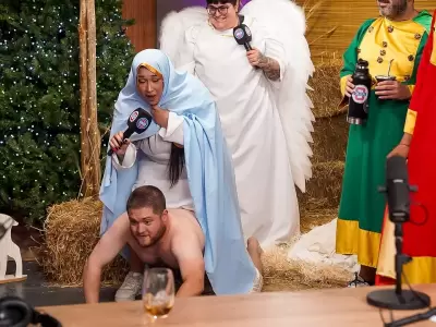 La parodia del pesebre: el mal trago de Olga.