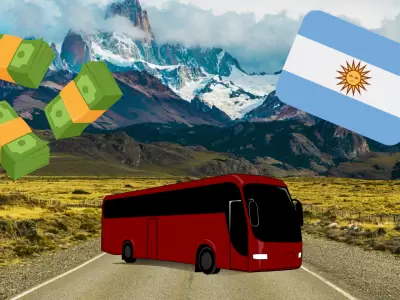 Pasaje en colectivo en Argentina.