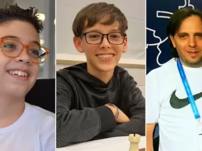 Faustino Oro, Ilan Schnaider y Pablo Zarnicki, representantes argentinos en el Mundial de Ajedrez.